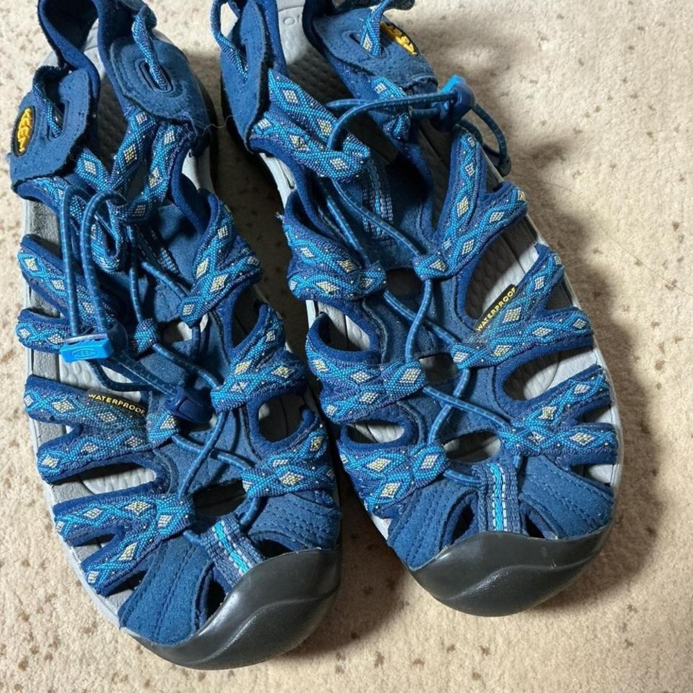 Keen Whisper Blue Waterproof Hiking Sandals Womens 9 1014206 Bungee Sport Shoes - Picture 5 of 5